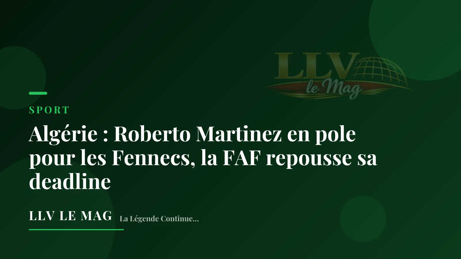 Illustration éditoriale pour Algérie : Roberto Martinez en pole pour les Fennecs, la FAF repousse sa deadline
