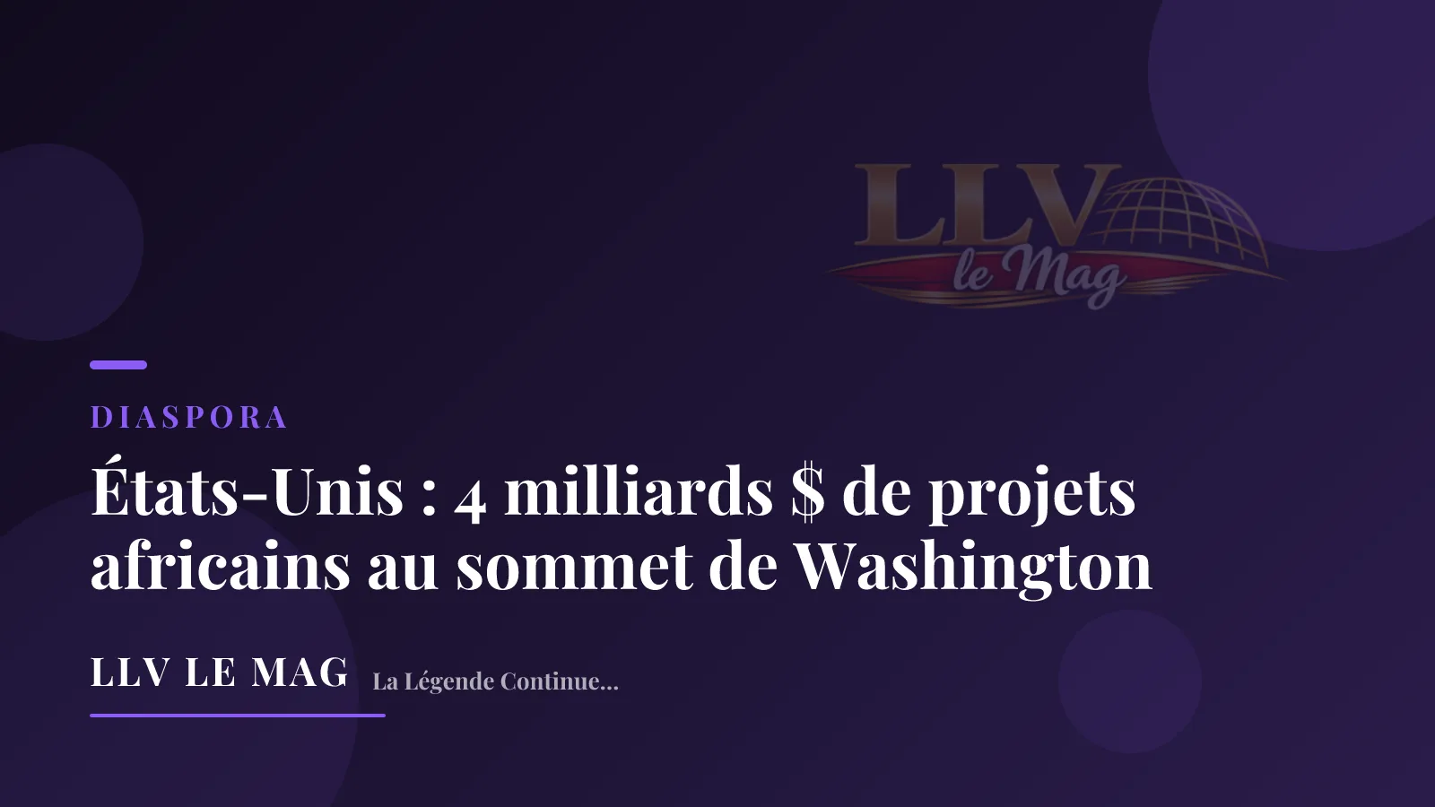 Illustration éditoriale pour États-Unis : 4 milliards $ de projets africains au sommet de Washington