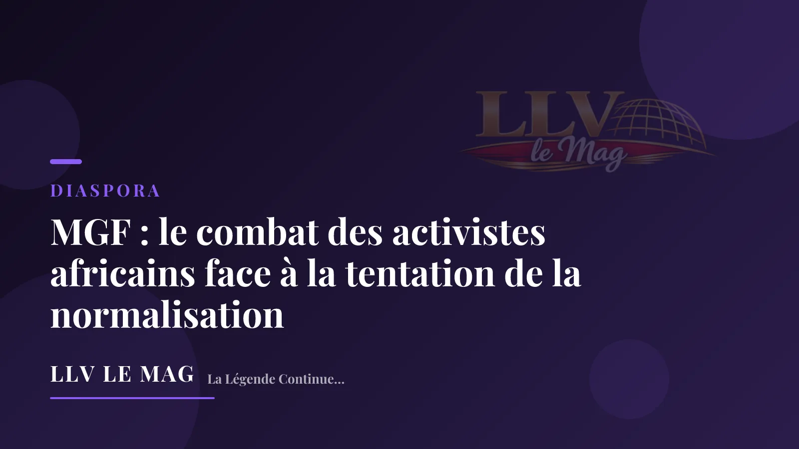 Illustration éditoriale pour MGF : le combat des activistes africains face à la tentation de la normalisation