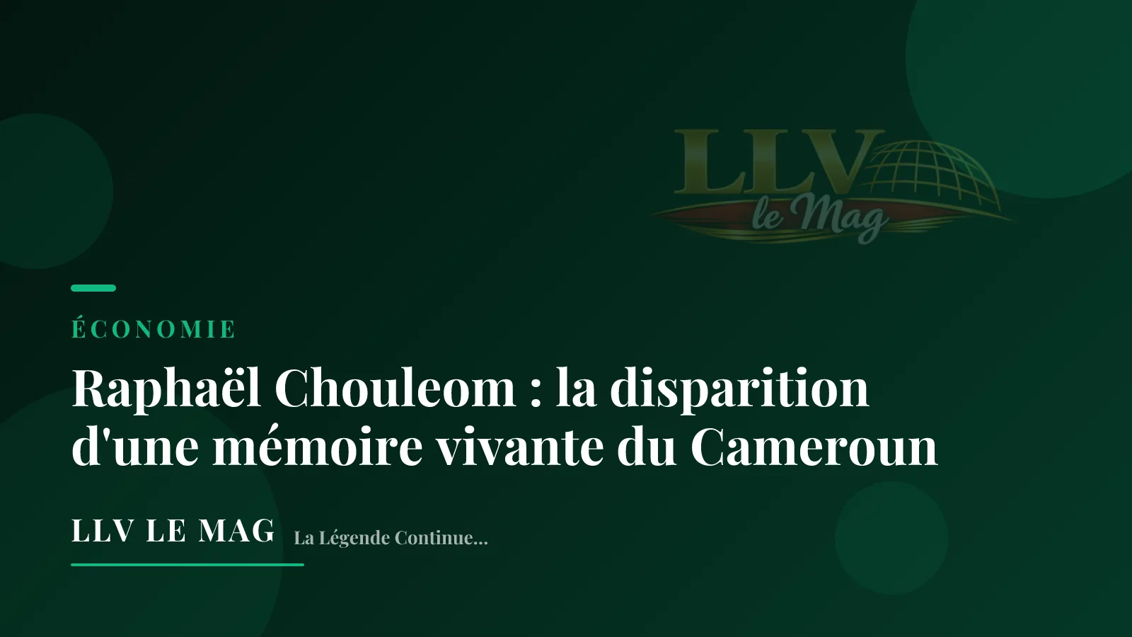 Illustration éditoriale pour Raphaël Chouleom : la disparition d'une mémoire vivante du Cameroun