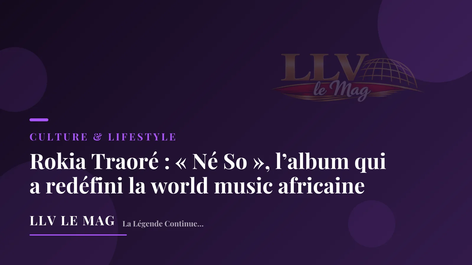 Illustration éditoriale pour Rokia Traoré : « Né So », l’album qui a redéfini la world music africaine