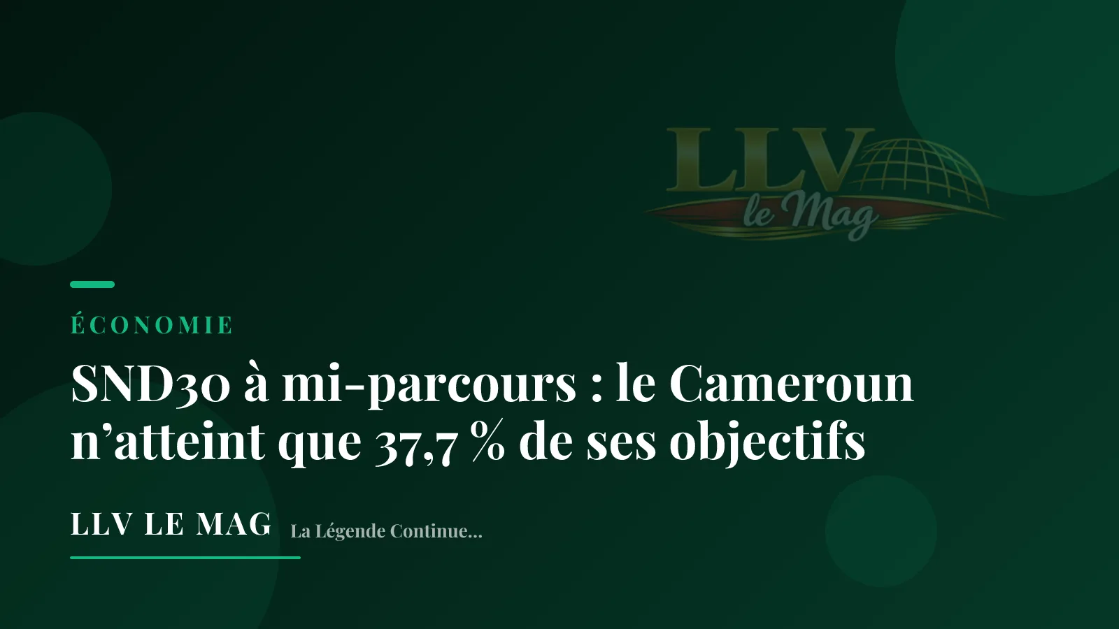 Illustration éditoriale pour SND30 à mi-parcours : le Cameroun n’atteint que 37,7 % de ses objectifs